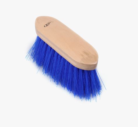Large wooden brush with long, thick blue bristles - QHP