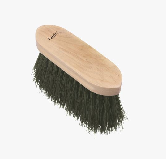Large wooden brush with long, thick green bristles - QHP
