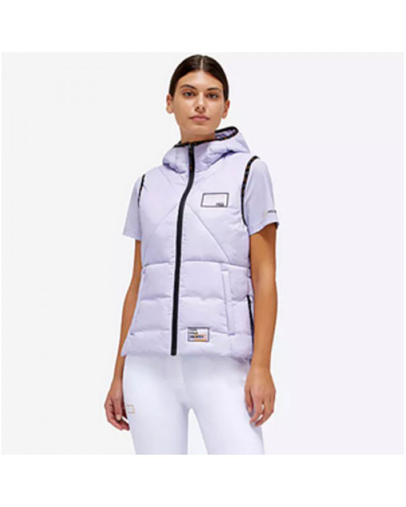 Chaleco lila de nylon y con capucha para mujer - RG