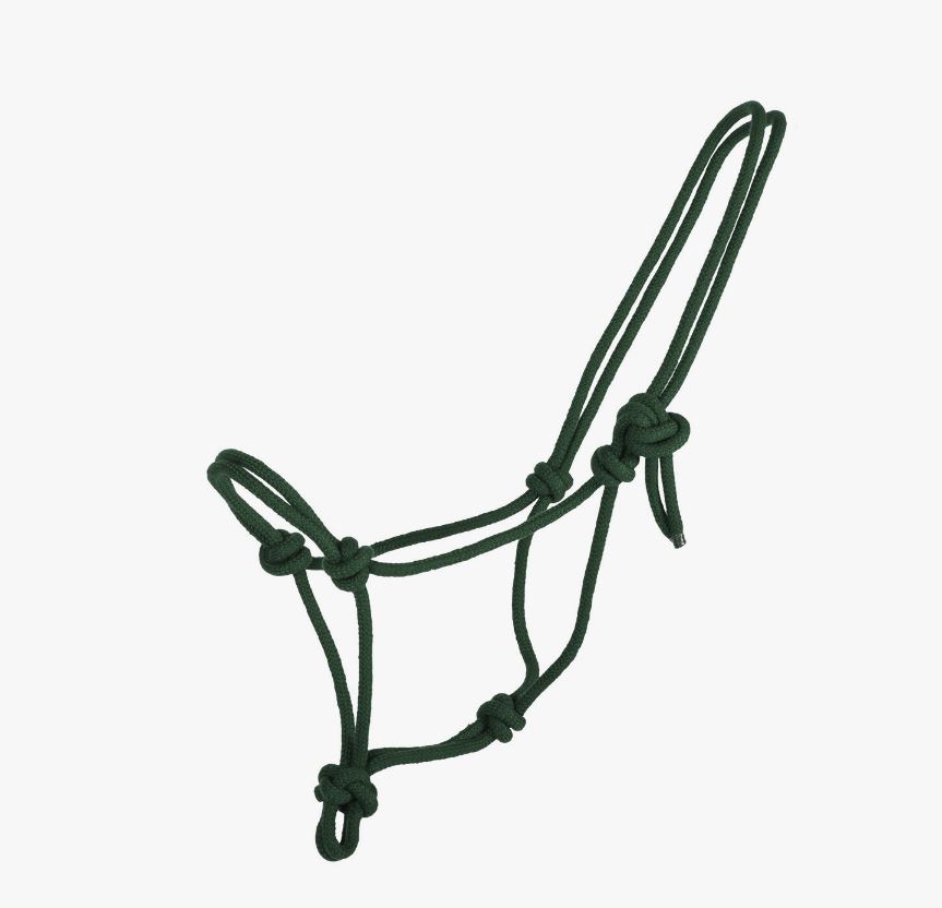 Green rope horse bridle - QHP