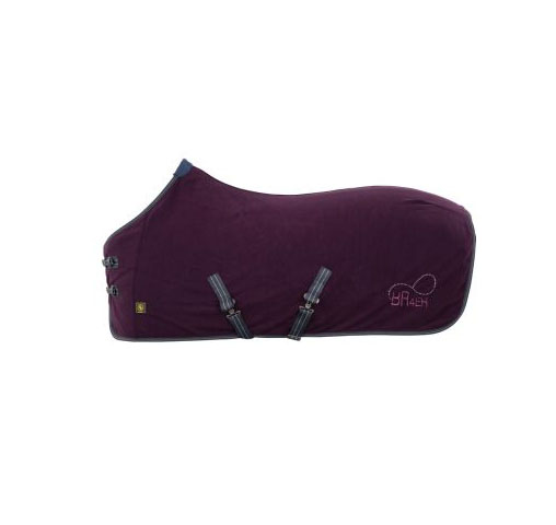Plum purple fleece blanket with webbing and side embroidery for pony - BR