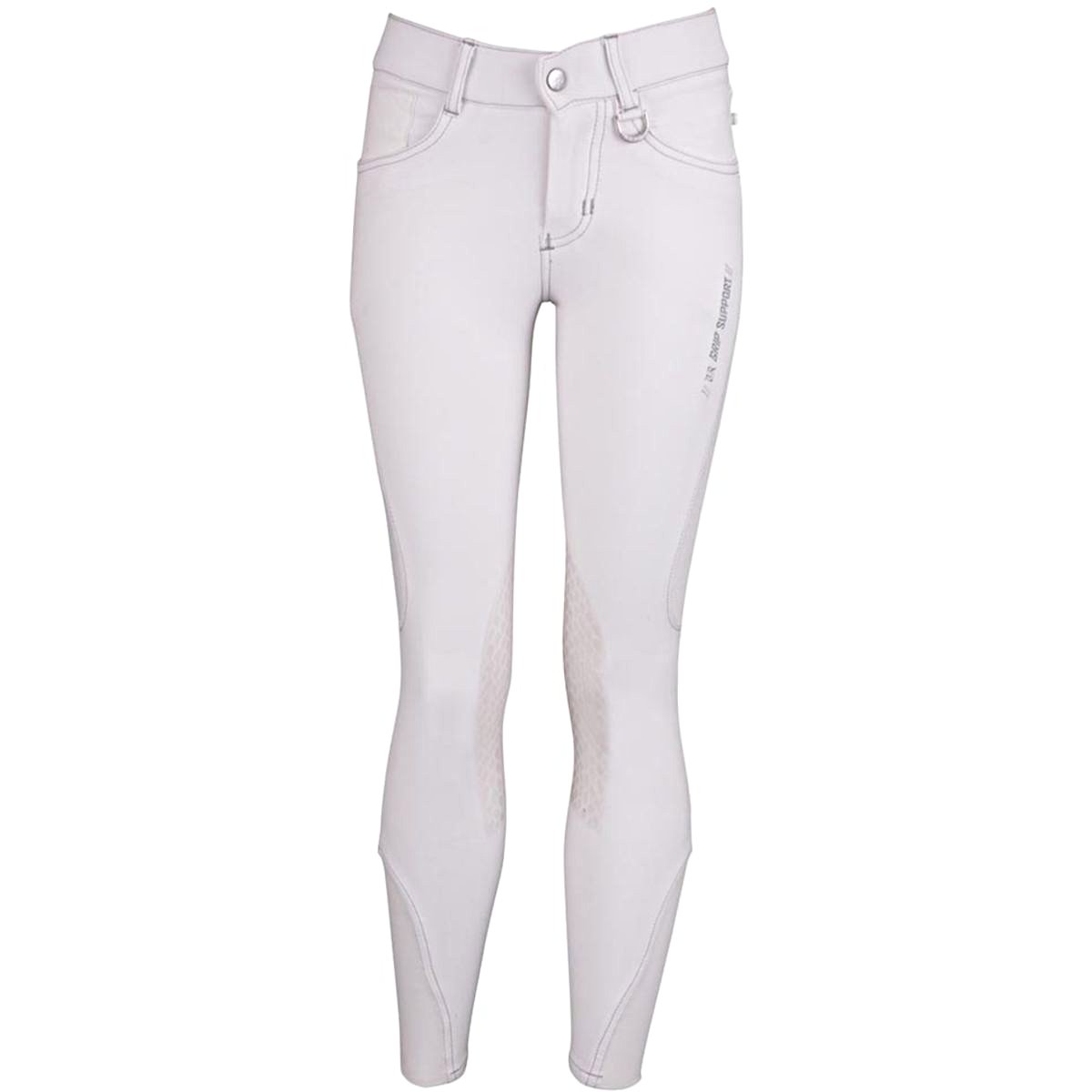 Pantalones blancos de montar a caballo con grip de silicona en las rodillas junior unisex Mika - BR