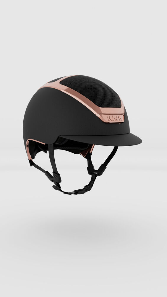 Matt black riding helmet with rose gold chrome (Black Everyrose) Dogma Chrome - Kask