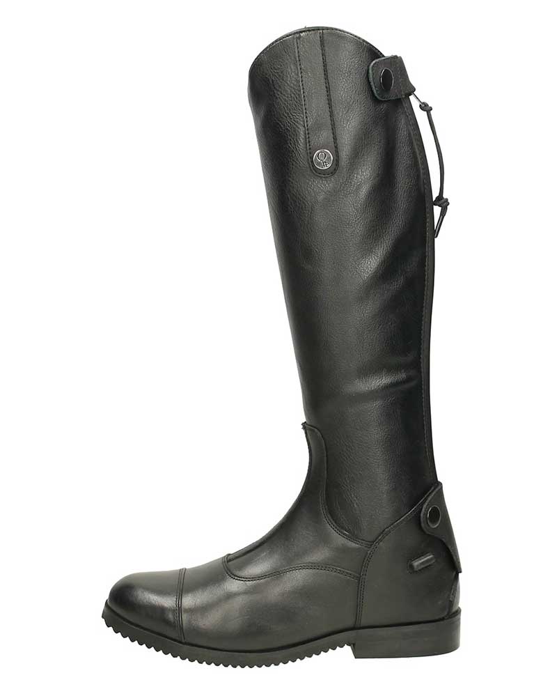 Bottes d'équitation en mélange de cuir naturel et synthétique noire adulte Birgit - QHP