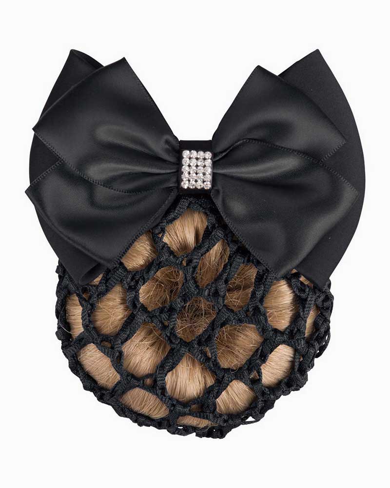 Redecilla de pelo con lazo negro y brillantes - BR