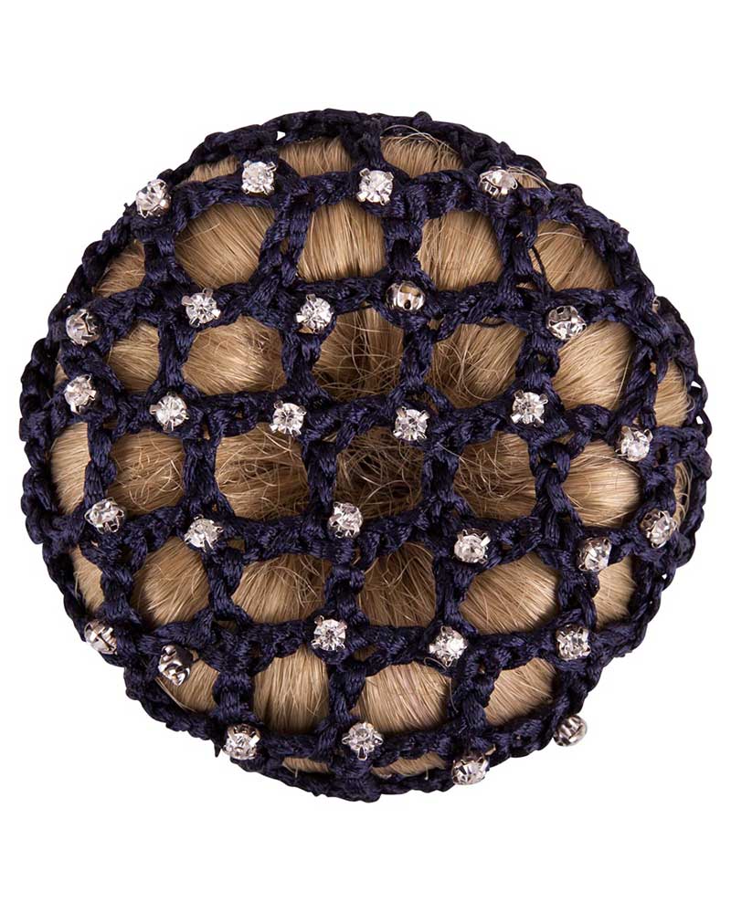 Navy blue hairnet with rhinestones by BR