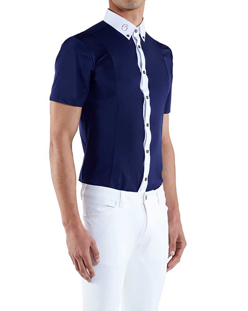 Short-sleeve navy competition shirt for men – Cagliari – Vestrum