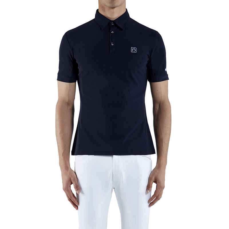 Polo technique d'entraînement à manches courtes bleu marine pour homme - Olbia - Vestrum