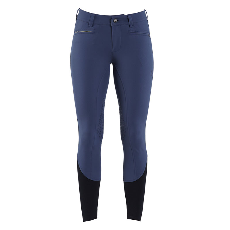 Pantalones de montar a caballo azules para concurso con grip de silicona en las rodillas para mujer Roma - Vestrum