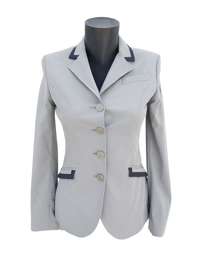 Light grey technical competition jacket contrasted in navy blue for women - Evilard - Vestrum