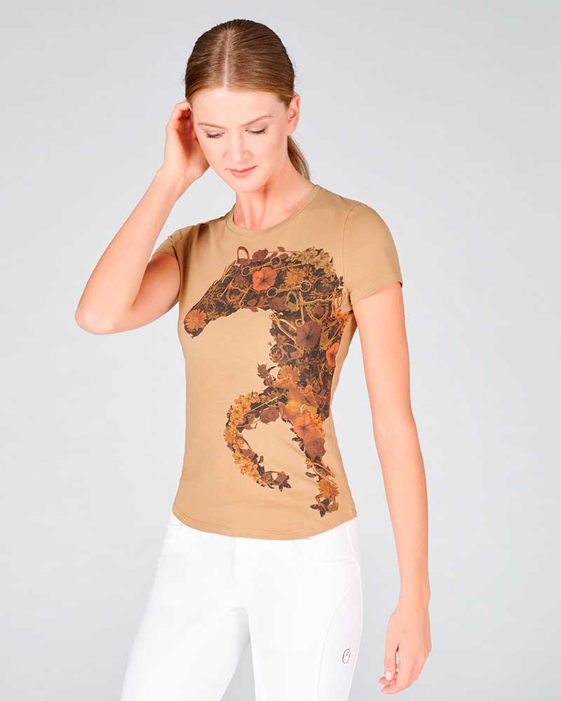 Camiseta de manga corta marrón claro para mujer Cartagena - Vestrum