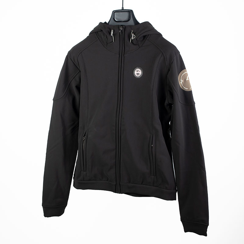 Sudadera de tejido técnico marrón con capucha para hombre modelo Wengen de Vestrum.