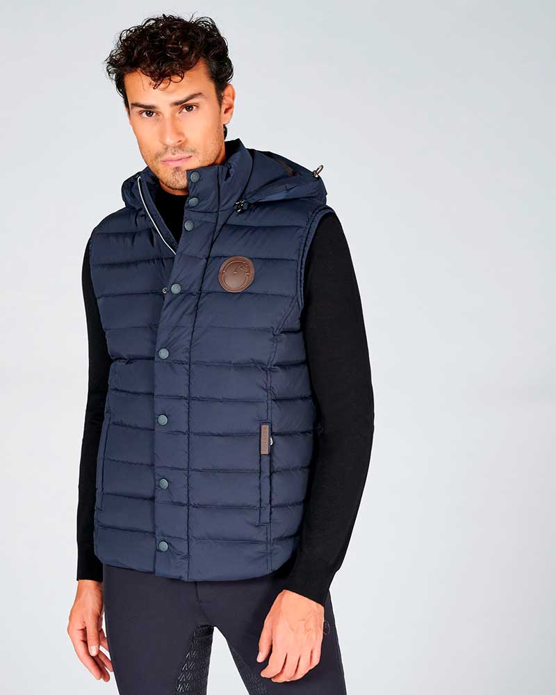 Chaleco acolchado azul marino con capucha para hombre - Aachen - Vestrum