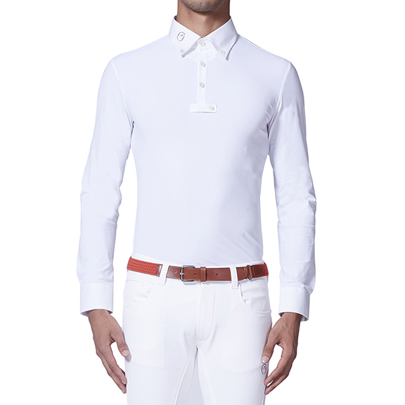 White Long Sleeve Competition Polo for Men – Ketchum – Vestrum