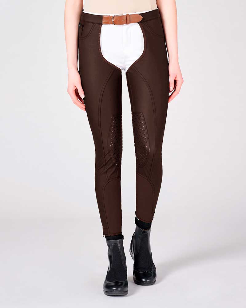Chaparreras marrón oscuro (grip rodilla) para mujer - Kitzbuhel - Vestrum