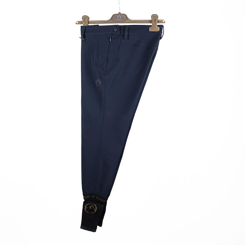Navy blue riding tights (knee grip) for women - Grenoble - Vestrum