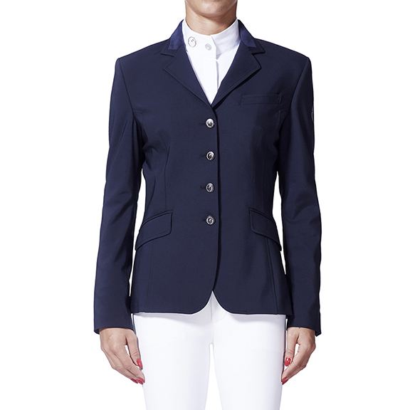 Americana técnica de competición azul marino con detalle de ante en el cuello para mujer - Providence - Vestrum
