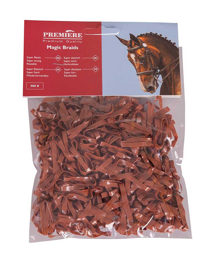 Bag of brown flat elastic bands (approx. 500 units) - Premiere