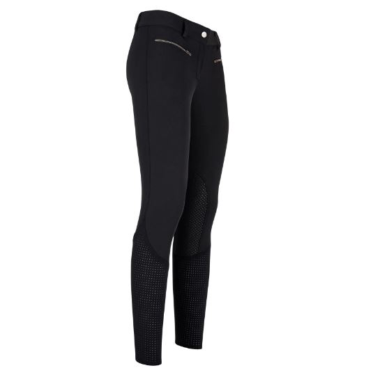Black Knee Grip Riding Breeches with Mesh Details for Women – Airflow Model – Euro-Star