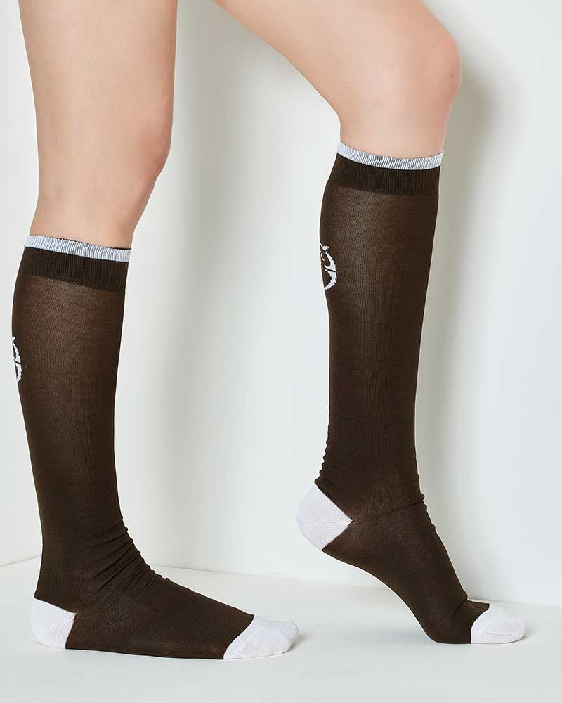 Chaussettes respirants marron foncé avec el logo en blanc Cremona - Vestrum