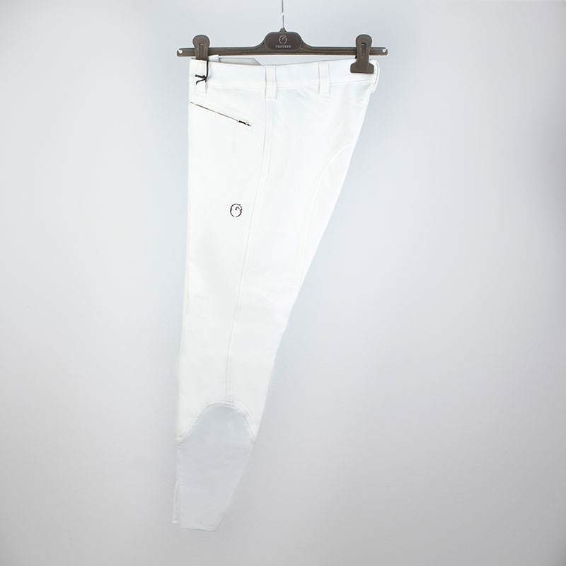 Pantalones de competición blancos (grip rodilla) modelo Roma de Vestrum.