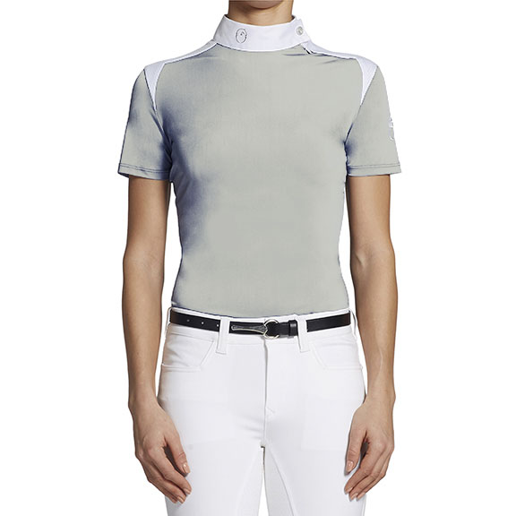 Light grey short sleeve competition polo for women - Saikai - VESTRUM