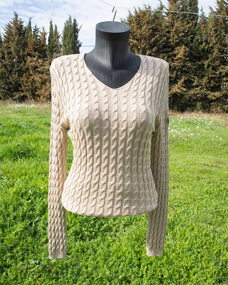 Pull fin de ochos beige pour femme modèle Toledo - Vestrum