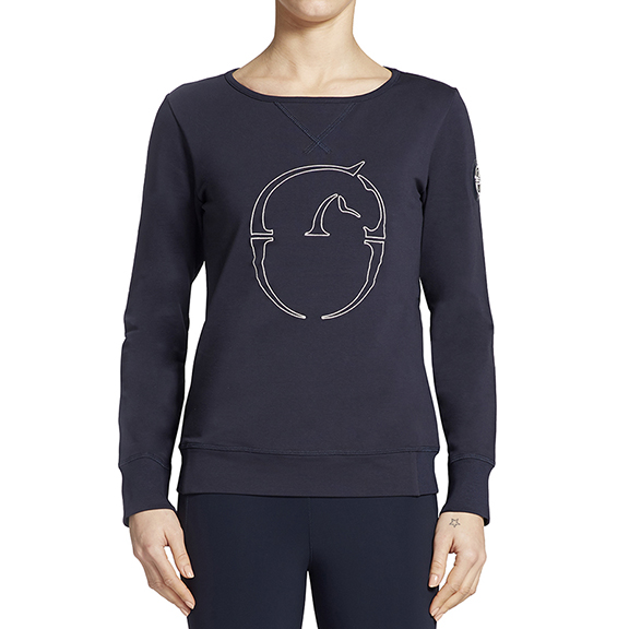 Navy blue sweater with logo for women model Siviglia by Vestrum