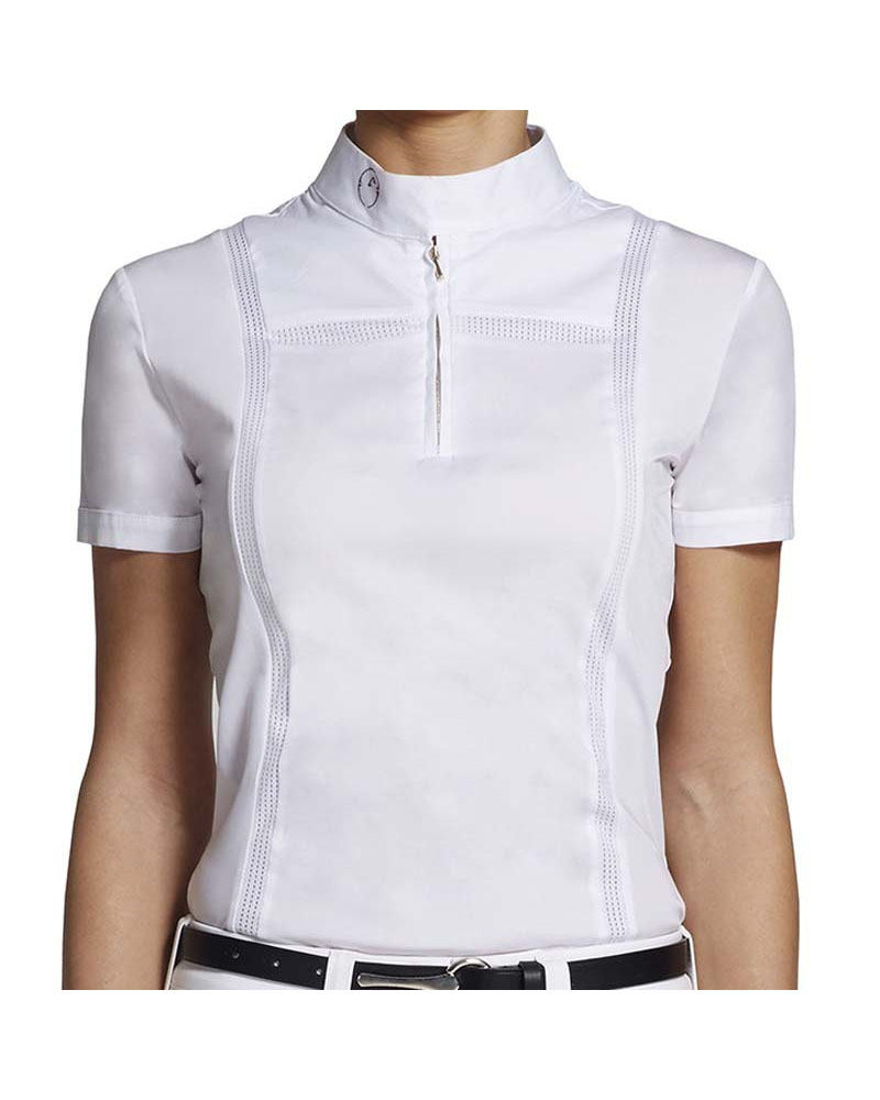 Polo blanco manga corta de competición para mujer - Cassis - VESTRUM