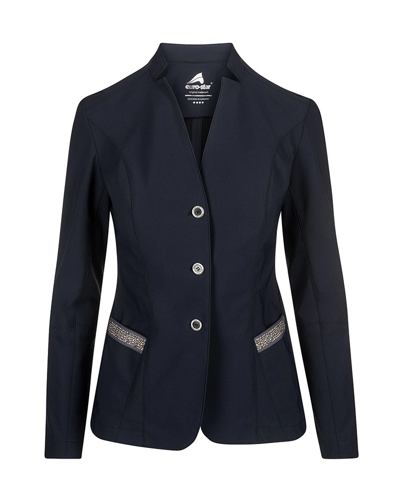 Women’s fine navy blue competition jacket with studs - Veronique - euro-star
