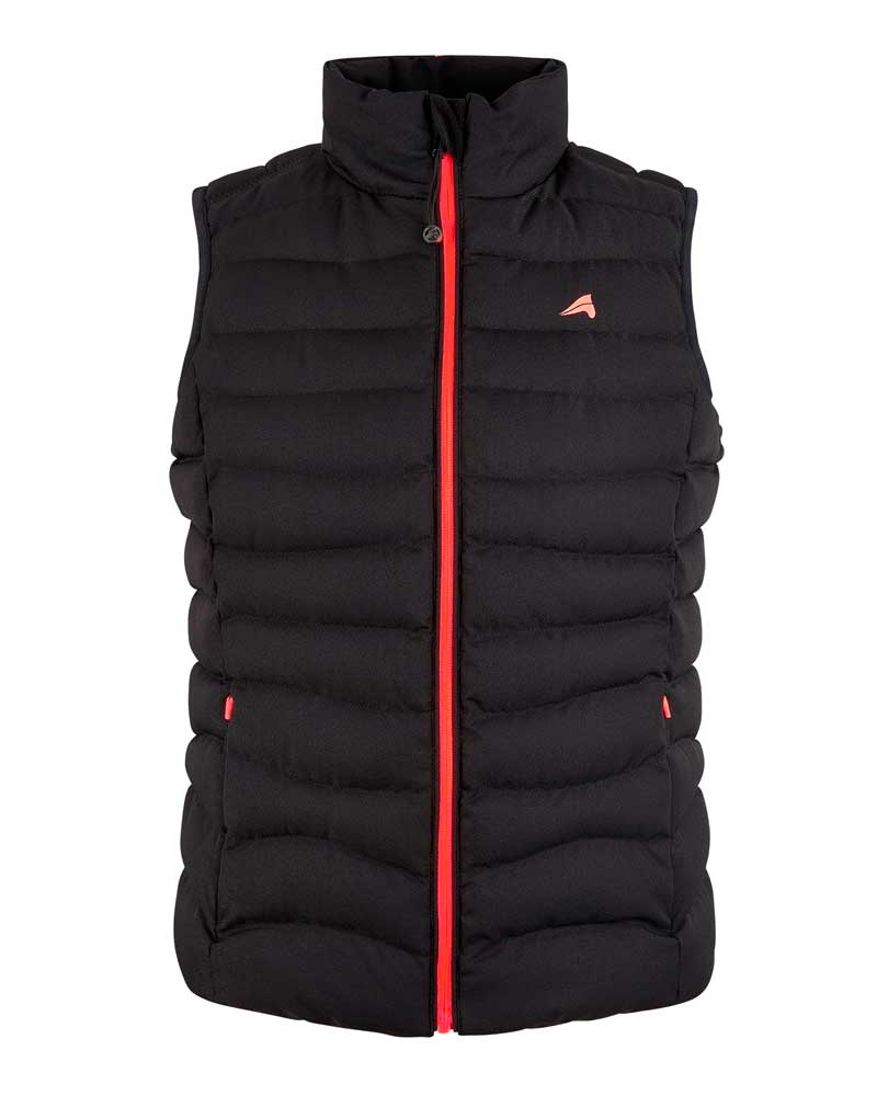 Gilet noir et orange fosforito matelassé pour femme Lina - euro-star
