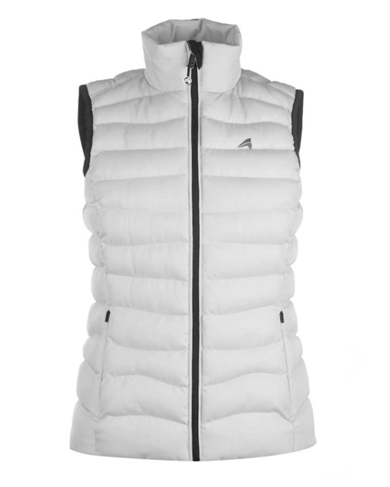 Gilet gris très clair et noir matelassé pour femme Lina - euro-star