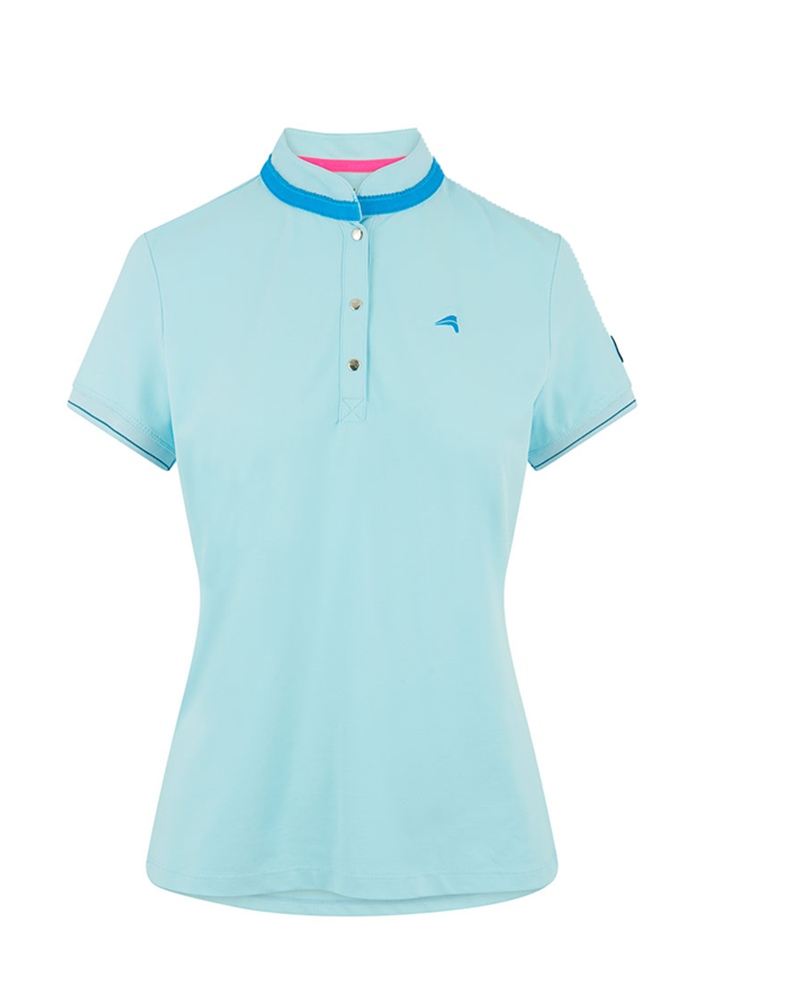 Polo technique bleu clair à manches courtes pour femme Jadie - Euro-Star
