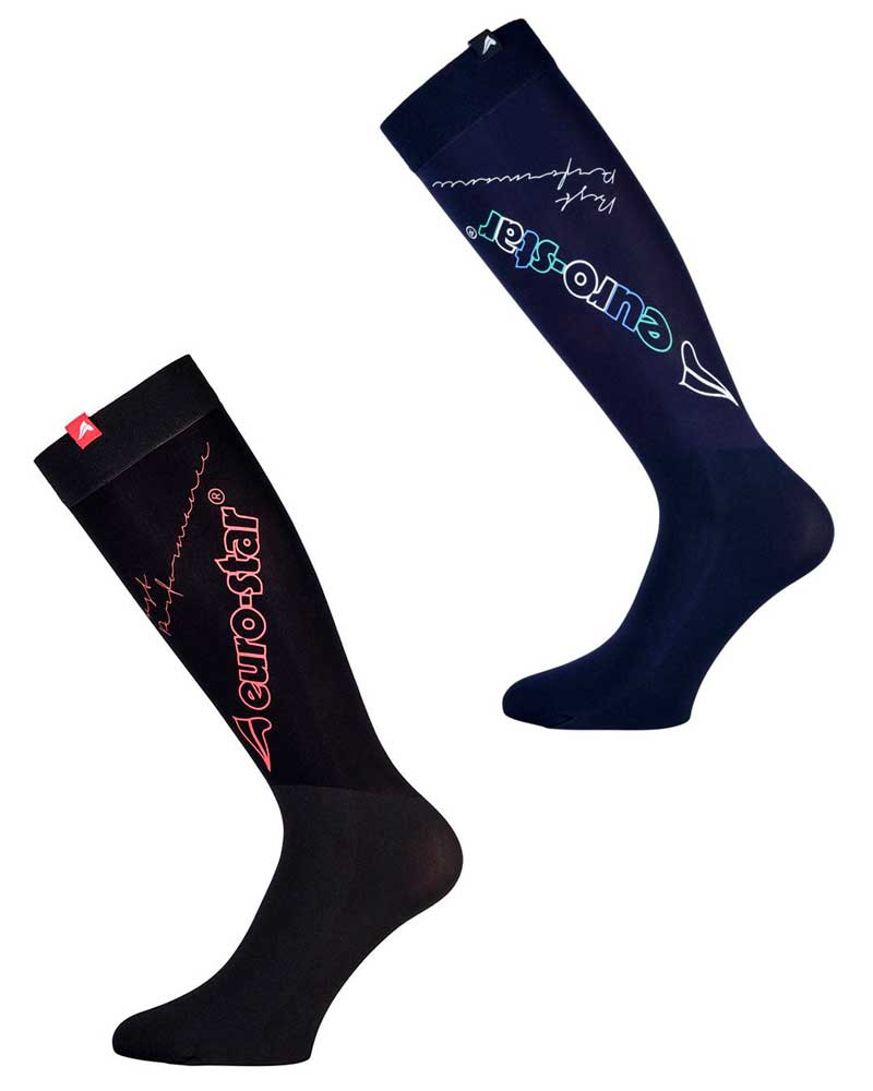 Pack de 2 Chaussettes hautes tipo maille (bleu marine et noir) Design - Euro-Star