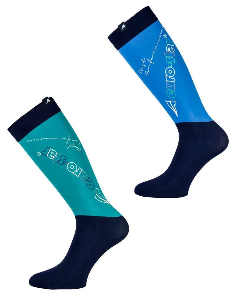 Pack de 2 Chaussettes hautes tipo maille (bleu et vert turquoise) Design - Euro-Star