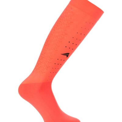 Summer mid socks with grip salmon color (Bittersweet) for women - euro star