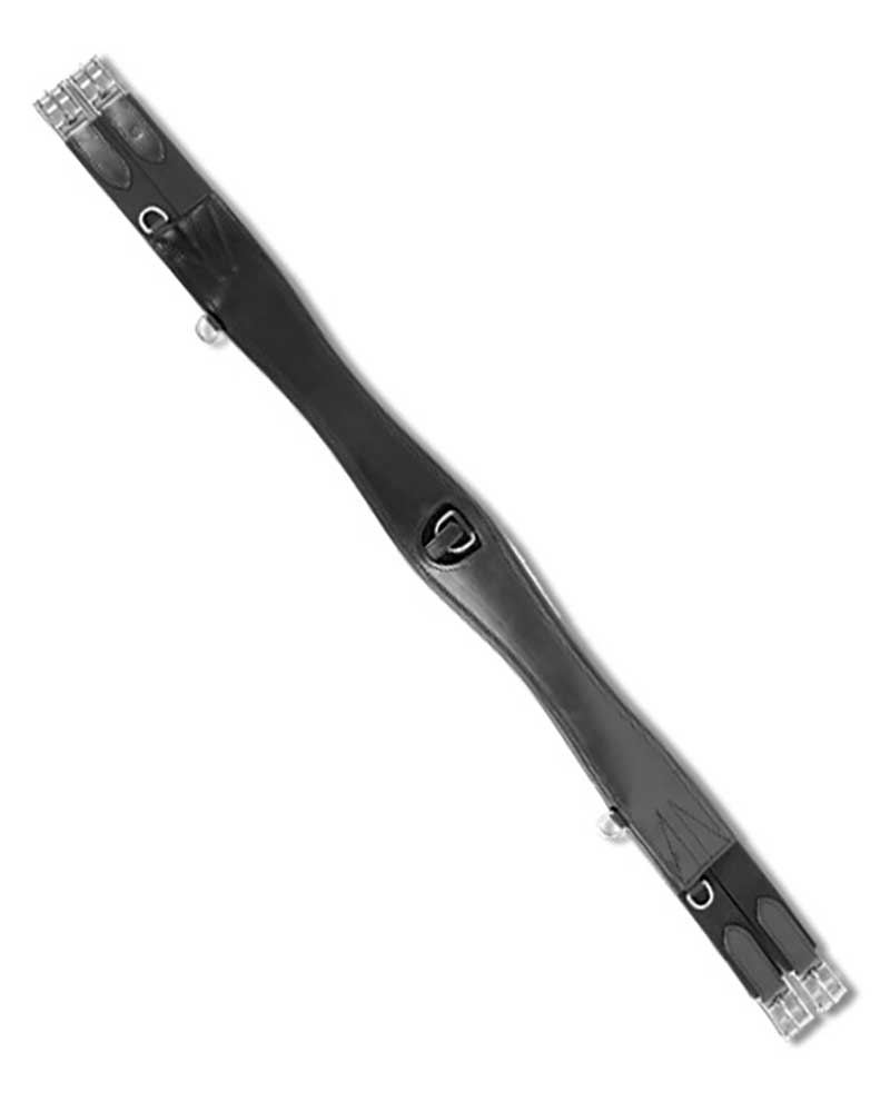 Black Leather Jumping Girth with Elastic for Horse – Waldhausen