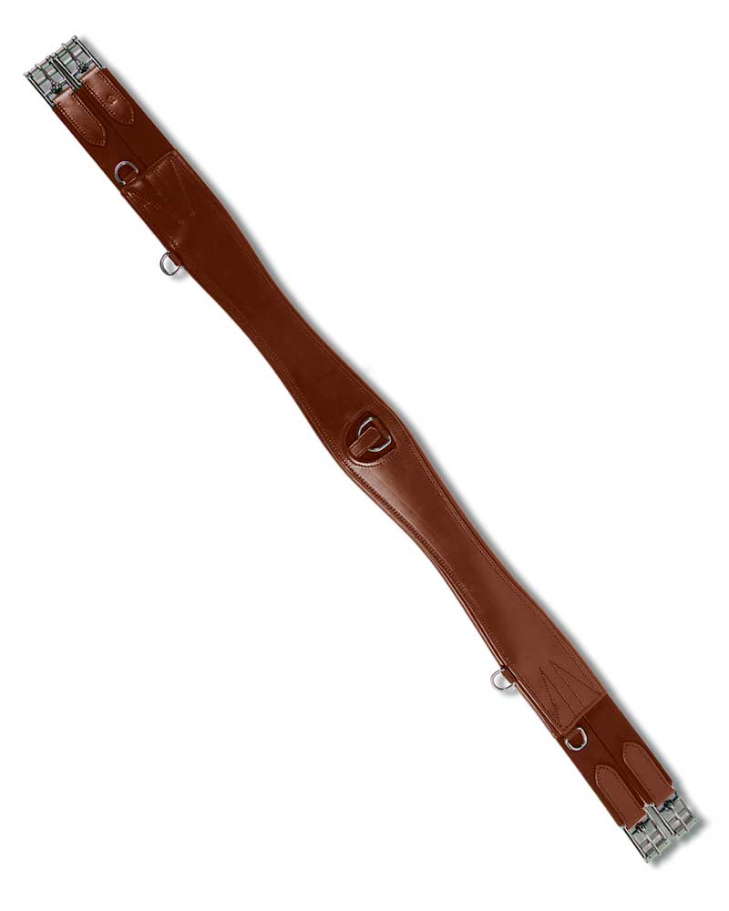 Brown Leather Jump Girth with Elastic for Horse – Waldhausen