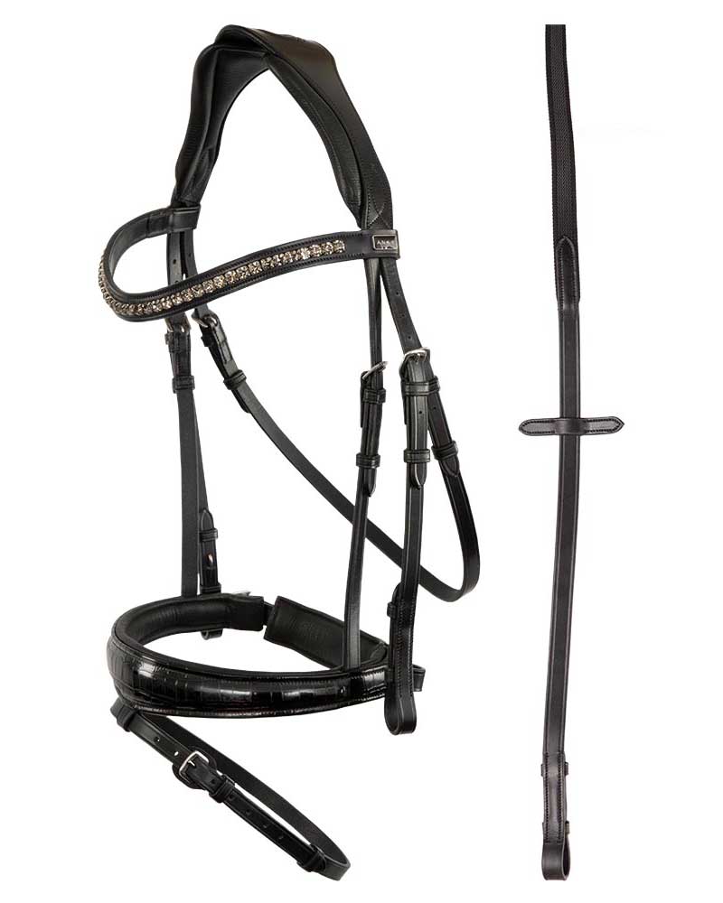 Black anatomical working bridle (zwart) Lacque model – ANKY