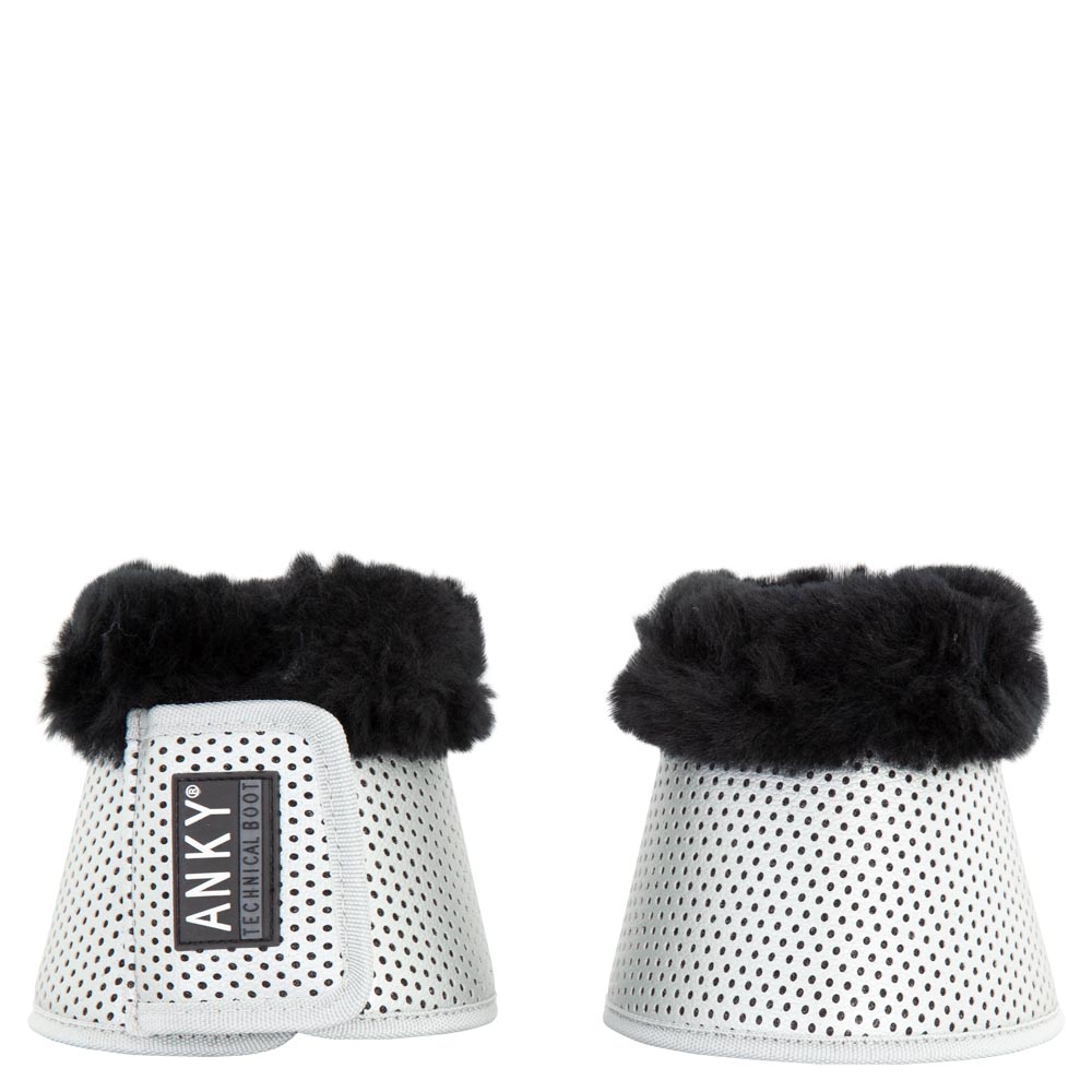 Pack de 2 campanas plateadas (silver) con borreguillo negro - Anky