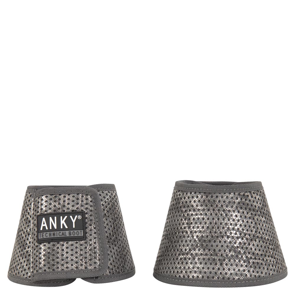 Pack de 2 campanas grises (slate blue) con animal print plateado y efecto brillantina - Anky