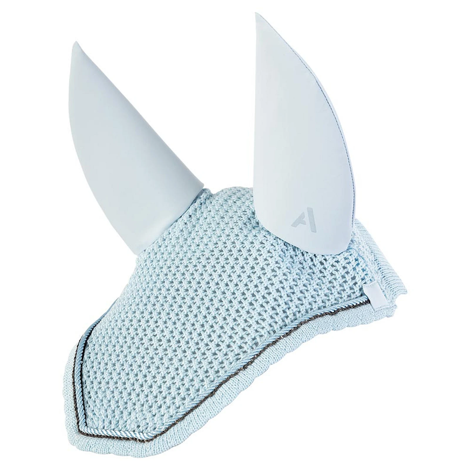 Crochet ear bonnet in light blue (Nantucket Breeze) for horses - Anky