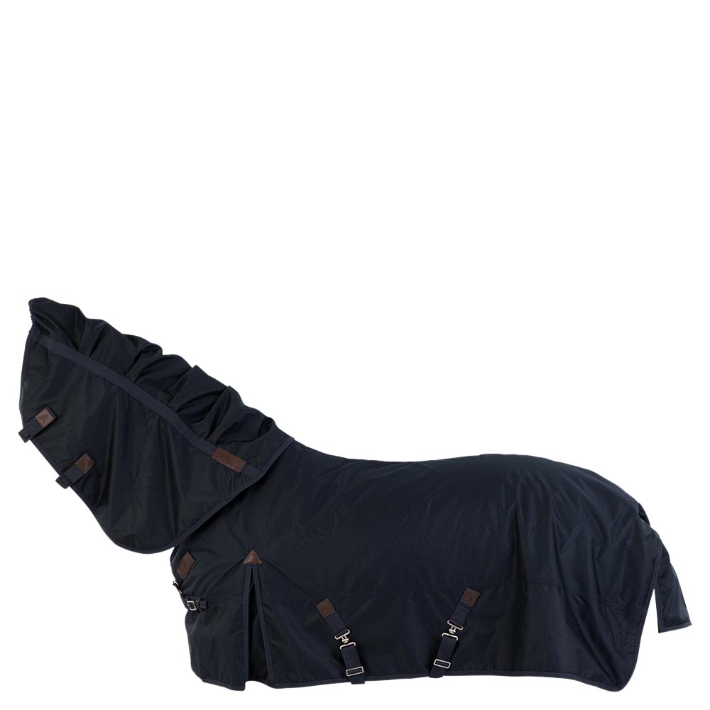 Dark navy blue winter blanket (1680D, 300g) with neck for horse - Anky
