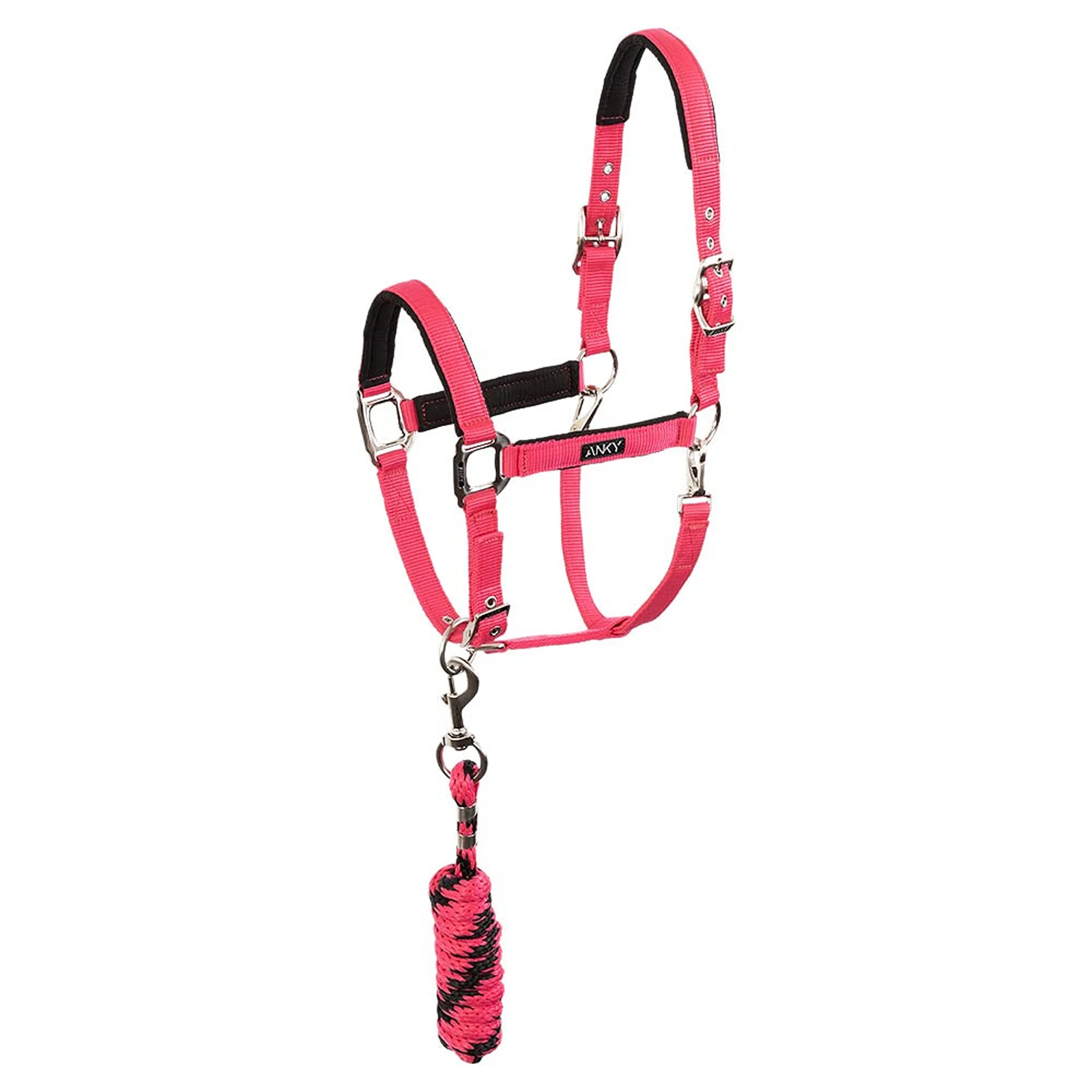 Licol d'écurie avec longe fuchsia (Innuendo) pour cheval - Anky