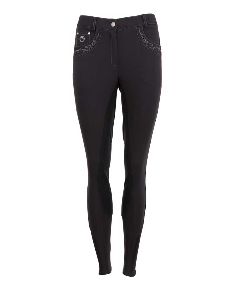 Pantalones negros con bordados grises (grip culera) para mujer - ANKY