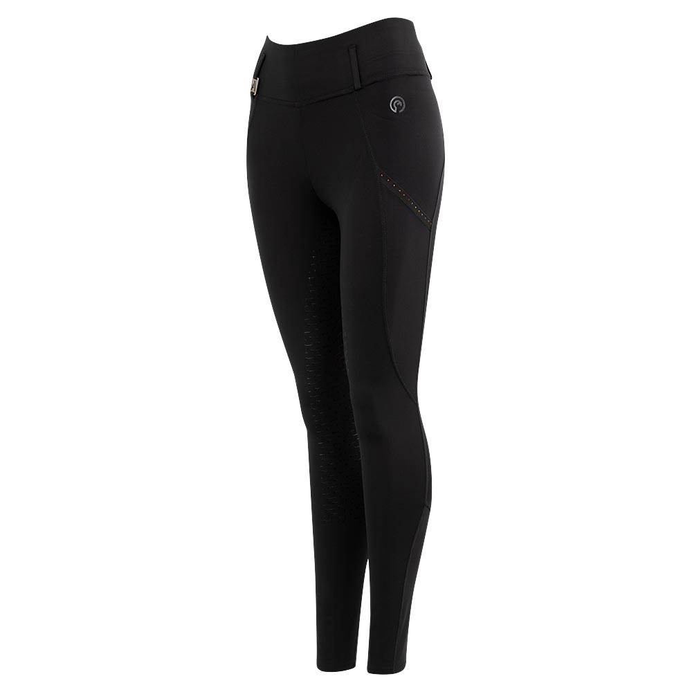 Black Riding Tights with Silicone Seat for Women - ANKY