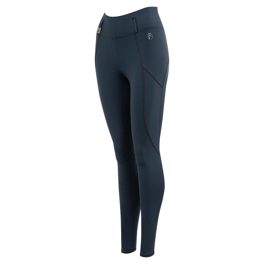 Leggings d'équitation bleu marine (dark navy) avec grip à fond intégral pour femme - Anky