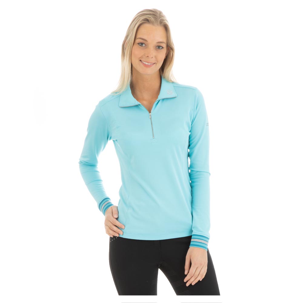 Polo de entrenamiento de manga larga azul celeste (island blue) para mujer - ANKY