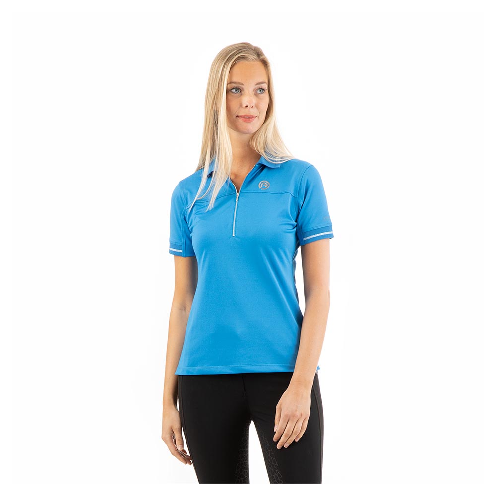 Polo en piqué technique à manches courtes bleu (brilliant blue) pour femme - Anky