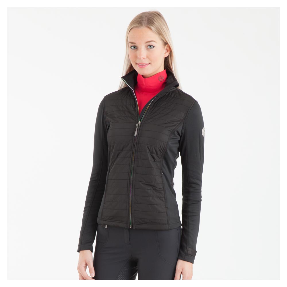<br>Black polar training jacket with rainbow zipper for women – Black Bird – ANKY